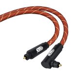 EMK 90 Grad drehbar, verstellbar, rechtwinklig, 360 Grad drehbar, optisches Audiokabel aus Pulg-Nylongewebe, 50cm(Orange), 1m(Orange), 1.5m(Orange), 2m(Orange), 3m(Orange), 5m(Orange) – Bild 3