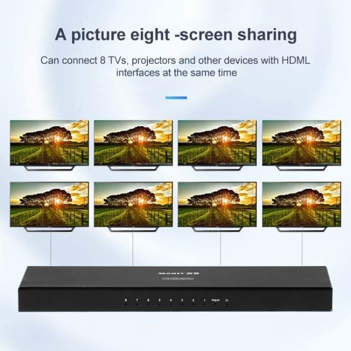 Measy SPH108 1 bis 8 4K HDMI 1080P gleichzeitiger Display-Splitter, 1 to 8, AU Plug, 1 to 8, EU Plug, 1 to 8, UK Plug – Bild 3