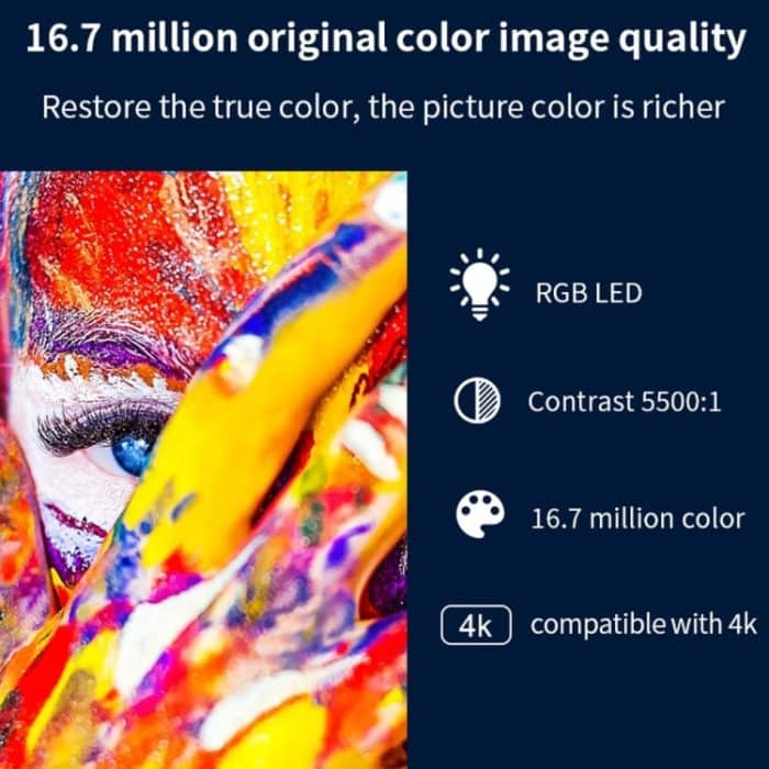 90 DLP Android 9.0 2 GB + 32 GB 4K Mini WiFi Smart Projektor, EU Plug, US Plug, UK Plug, AU Plug – Bild 9