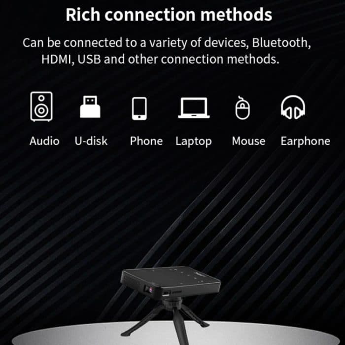 90 DLP Android 9.0 2 GB + 32 GB 4K Mini WiFi Smart Projektor, EU Plug, US Plug, UK Plug, AU Plug – Bild 10