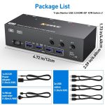 KC-KVM303DH 8K 60Hz USB3.0 DP+DP+HDMI Dreifachmonitor-KVM-Switch, EU Plug, US Plug – Bild 8