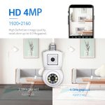 ESCAM QF202 E27 2x2MP Dual Lens Bewegungserkennung Wasserdichte WiFi IP Zwei-Wege-Audio-Nachtsichtkamera, QF202 – Bild 4