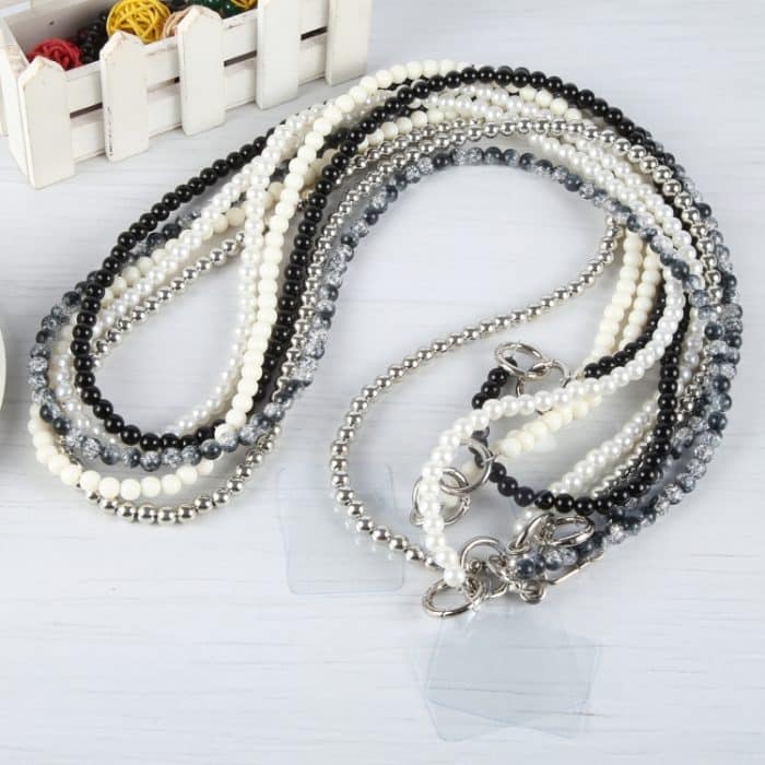 Handy-Anti-Verlust-Tintenwasch-Umhängetasche mit langer Perlenkette – Bild 2