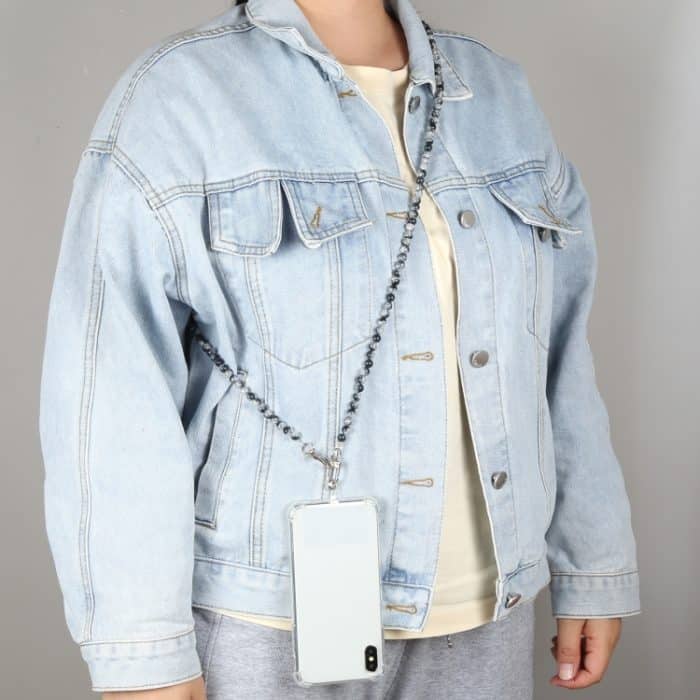 Handy-Anti-Verlust-Tintenwasch-Umhängetasche mit langer Perlenkette – Bild 5