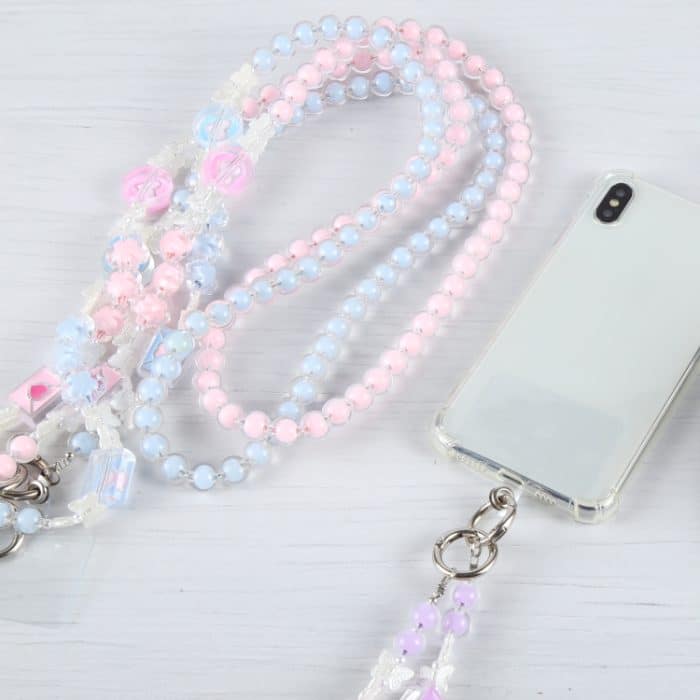 Handy-Anti-Verlust-Schmetterlings-Crossbody-lange Perlenkette – Bild 3