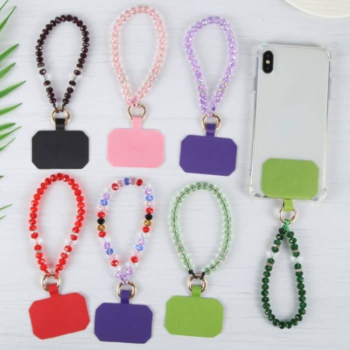 Handy-Anti-Verlust-Perlenkette, kurzes Schlüsselband mit Pad – Bild 2