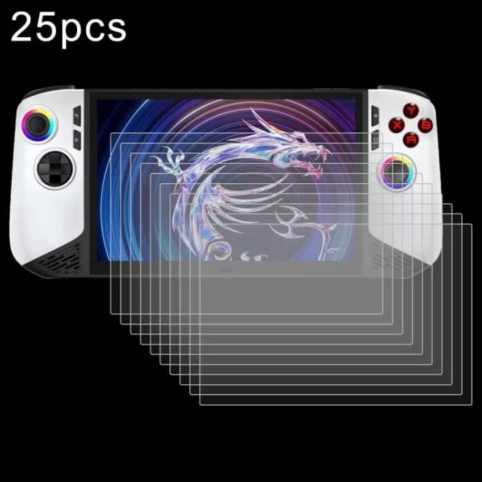 EDA006282202.jpg 25 Stück 9H 0,3 mm explosionsgeschützte gehärtete Glasfolie, For MSI Claw 8 AI+, For MSI Claw 7 inch Game Console – Bild 1