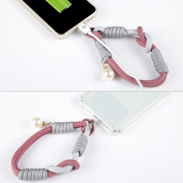 Perlenspleißendes, rundes, gedrehtes Seil, kurzes Schlüsselband – Bild 4