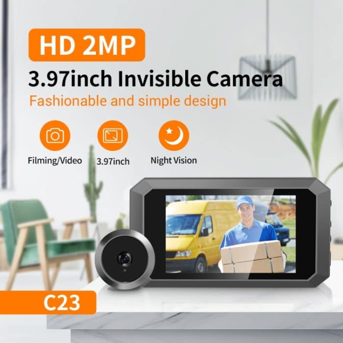 C23 3,97 Zoll 1080p Smart Digital Door Hidden Viewer Weitwinkel mit Nachtsicht, C23 – Bild 2
