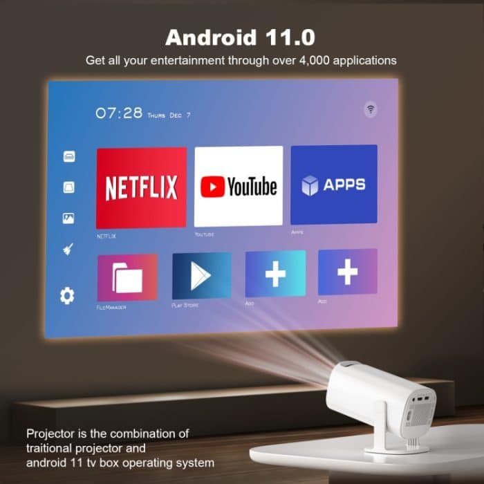 GXMO P30 Android 11 OS HD tragbarer WiFi-Projektor, US Plug, EU Plug, UK Plug, AU Plug – Bild 10