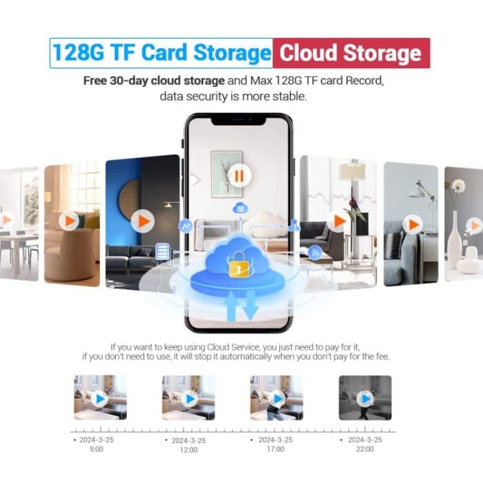 ESCAM QF104 One-Click-Videoanruf 3MP Indoor-Humanoid-Erkennung Akustischer Alarm Farbe Nachtversion Intelligente WiFi-Kamera, AU Plug, US Plug, UK Plug, EU Plug – Bild 11