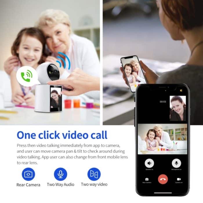 ESCAM QF104 One-Click-Videoanruf 3MP Indoor-Humanoid-Erkennung Akustischer Alarm Farbe Nachtversion Intelligente WiFi-Kamera, AU Plug, US Plug, UK Plug, EU Plug – Bild 4