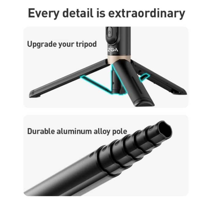 ZGA S02 Bluetooth-Fernbedienung, versteckter Stativ-Selfie-Stick, S02 – Bild 8