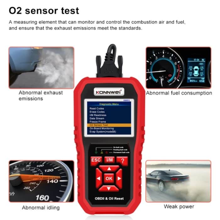 KONNWEI KW851 2 in 1 Auto-OBDll-Scanner-Diagnosetool, Öl-Service-Licht-Reset, KW851 – Bild 9