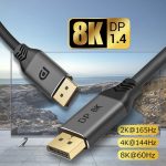 DisplayPort 1.4 Stecker auf Stecker 8K HDR 60Hz 32,4 Gbit/s Verbindungskabel, 2m, 3m, 5m – Bild 3