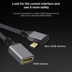 Micro-HDMI-Stecker-Winkelstück auf HDMI-Buchse, 4K-UHD-18-Gbit/s-Verbindungskabel, 20cm – Bild 6