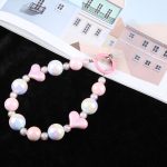Laser Pearl Heart Bead Chain Anti-Verlust-Kurzes Schlüsselband