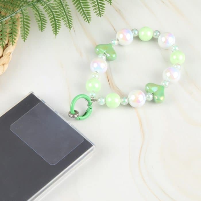 Laser Pearl Heart Bead Chain Anti-Verlust-Kurzes Schlüsselband – Bild 5