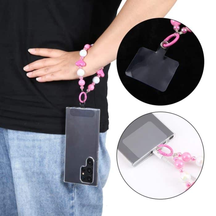 Laser Pearl Heart Bead Chain Anti-Verlust-Kurzes Schlüsselband – Bild 6