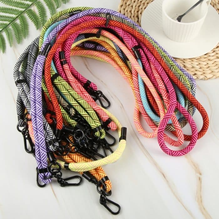 8mm Twill Textur Einstellbare Telefon Anti-verloren Halskette Nylon Crossbody Lanyard – Bild 7