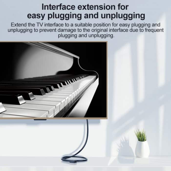 HDTV-Verlängerungskabel (Stecker auf Buchse) mit Ohrschraubenlöchern, Länge: 0,5 m, Positive Elbow, Reverse Elbow, Left Elbow, Right Elbow – Bild 5