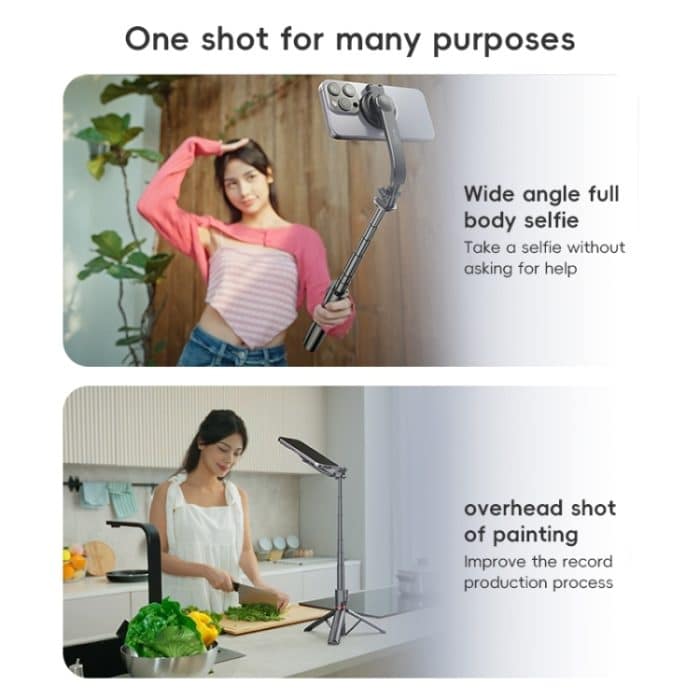 Yesido SF19 Magnetisches Handy-Stativ, Bluetooth-Fernbedienung, Selfie-Stick, SF19 – Bild 3