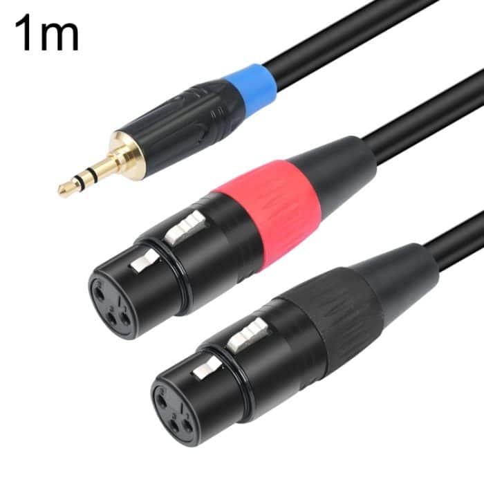 TC195BUXK107RE Audiokabel, 3,5-mm-Stecker auf Dual-XLR-3-polige Buchse, 1m, 2m, 3m – Bild 1