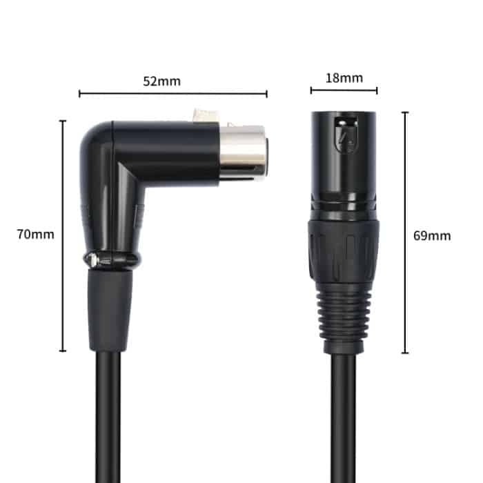 XK041L Audiokabel XLR 3-polig, gerader Stecker auf abgewinkelte Buchse, 0.3m, 1m, 2m, 3m, 5m, 10m – Bild 3
