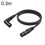 XK042L XLR 3-poliges Audiokabel, gerade Buchse auf abgewinkelten Stecker, 0.3m, 1m, 2m, 3m, 5m, 10m