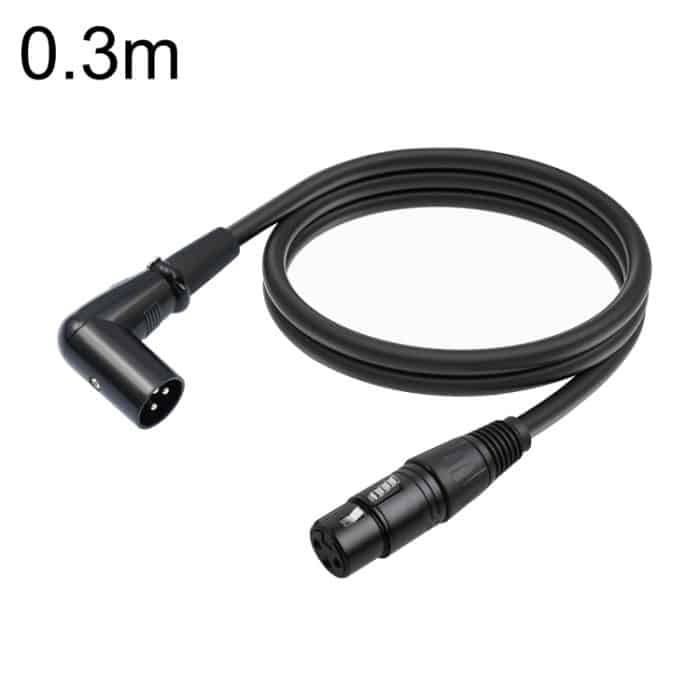XK042L XLR 3-poliges Audiokabel, gerade Buchse auf abgewinkelten Stecker, 0.3m, 1m, 2m, 3m, 5m, 10m – Bild 1