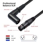 XK042L XLR 3-poliges Audiokabel, gerade Buchse auf abgewinkelten Stecker, 0.3m, 1m, 2m, 3m, 5m, 10m – Bild 4