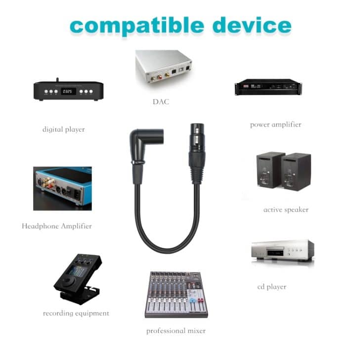 XK042L XLR 3-poliges Audiokabel, gerade Buchse auf abgewinkelten Stecker, 0.3m, 1m, 2m, 3m, 5m, 10m – Bild 5