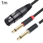 2020Y63 XLR-Buchse auf Dual 6,35 mm 1/4 TRS-Stecker Y-Typ Audiokabel, 1m, 2m, 3m