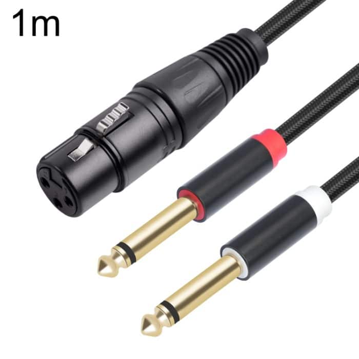 EDA006569301A.jpg 2020Y63 XLR-Buchse auf Dual 6,35 mm 1/4 TRS-Stecker Y-Typ Audiokabel, 1m, 2m, 3m – Bild 1