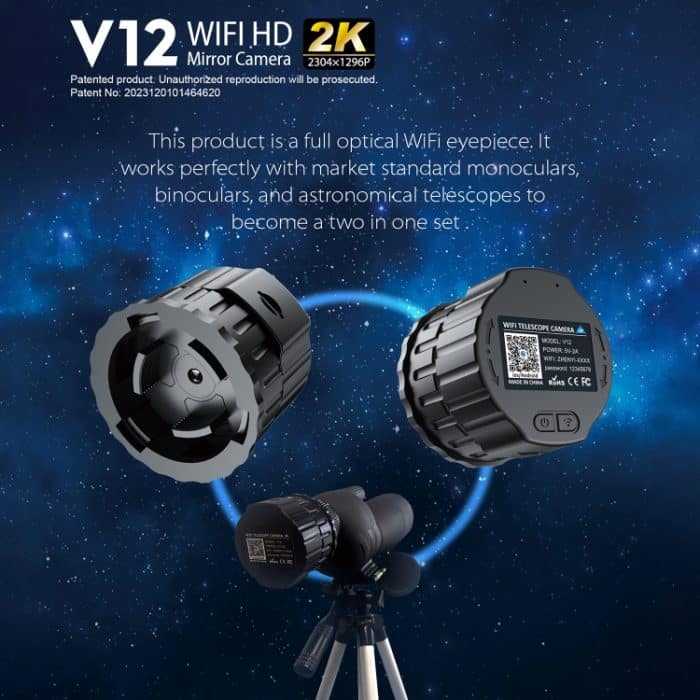 V12 2K WiFi HD Teleskop Okular Outdoor Tragbare Spiegelkamera, V12 – Bild 2