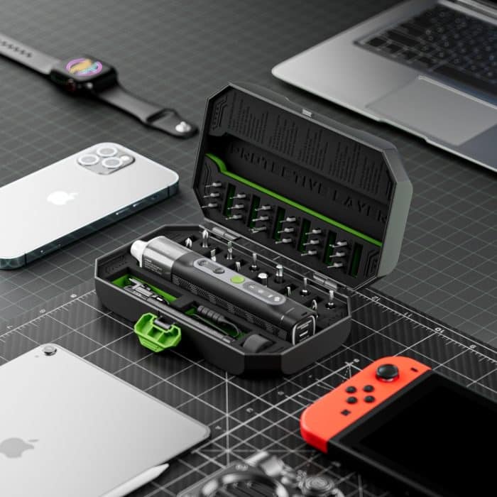 JAKEMY JM-8196 35 in 1 Dual Dynamics Präzisions-Elektroschraubendreher-Set mit adaptivem Drehmoment/Dreifach-Beleuchtungsmodus – Bild 5