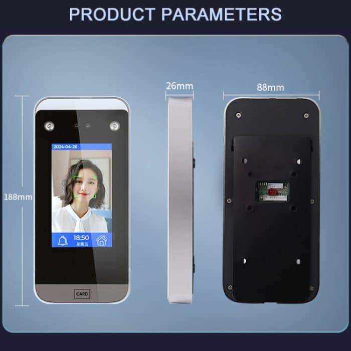 Realand F100 4,3 Zoll kapazitives Touchscreen-Fingerabdruck-Karten-Anwesenheitsgerät – Bild 2