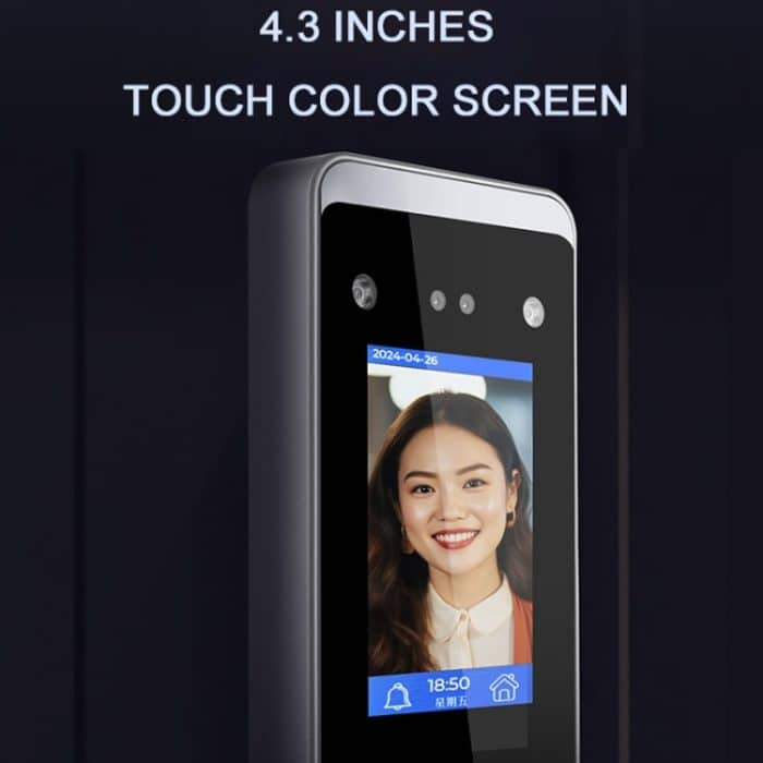 Realand F100 4,3 Zoll kapazitives Touchscreen-Fingerabdruck-Karten-Anwesenheitsgerät – Bild 5