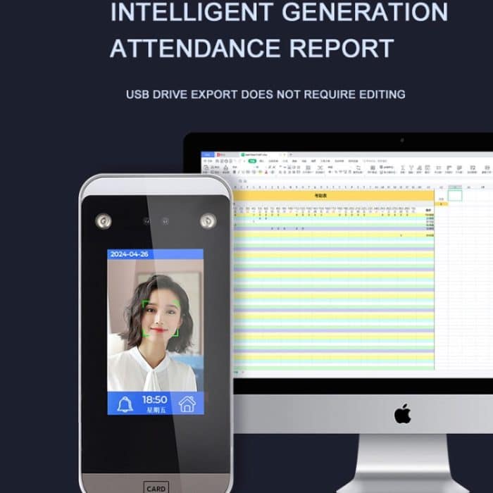 Realand F100 4,3 Zoll kapazitives Touchscreen-Fingerabdruck-Karten-Anwesenheitsgerät – Bild 7