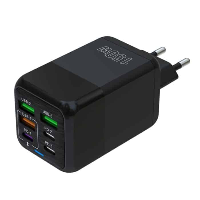EDA006642401A.jpg 150 W 3 x USB + 3 x USB-C / Typ-C Multi-Port-Schnellladegerät, EU Plug, US Plug, UK Plug, AU Plug – Bild 1