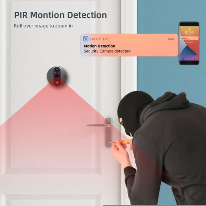 SY-37 4,3-Zoll-Farbbildschirm Graffiti versteckt 1080P WiFi Smart Cat Eye Video Türklingel, SY-37 – Bild 5