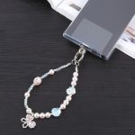 Handy Anti-Verlust Kristall Schmetterling Perlen Kurzes Schlüsselband – Bild 3