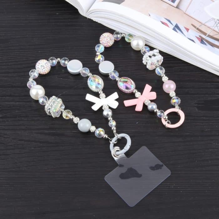 Handy Anti-Verlust Bowknot Diamond Ball Kurzes Schlüsselband – Bild 2
