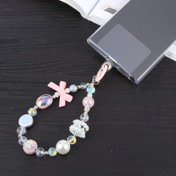 Handy Anti-Verlust Bowknot Diamond Ball Kurzes Schlüsselband – Bild 3