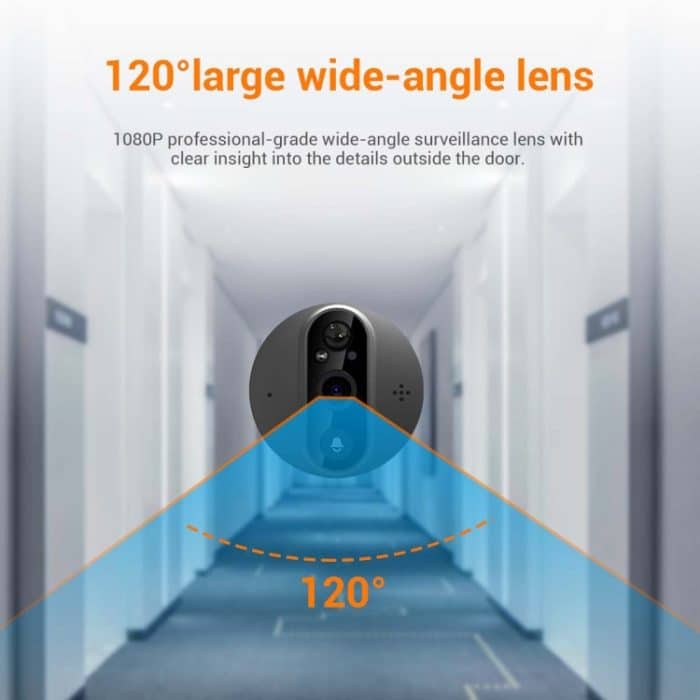 ESCAM C89 1080P 4,3 Zoll intelligenter digitaler Türspion, unterstützt Weitwinkel-PIR und Nachtsichtfoto, C89 – Bild 6