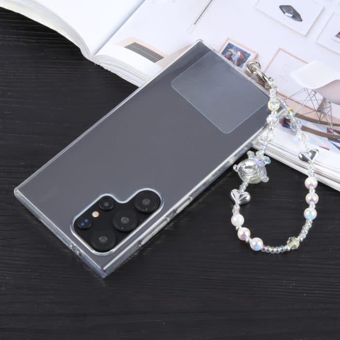 Kurzes Schlüsselband mit Perlenkette und Krone und Herz – Bild 1