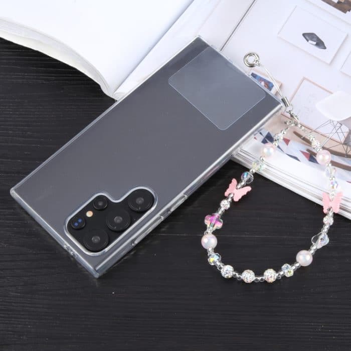 Kurzes Schlüsselband mit Schmetterlingsperlenkette gegen Verlust des Telefons – Bild 1