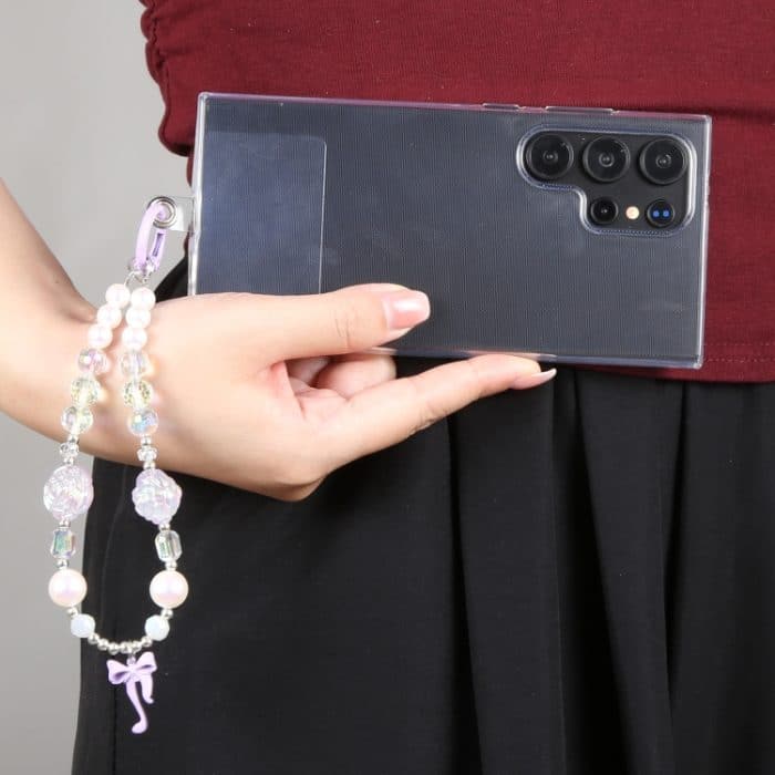 Bowknot Blumen Perlenkette Anti-Verlust Telefon Kurzes Schlüsselband – Bild 5