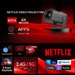 Y6S 4K Android 12.0 Tragbarer Heim-HD-Mini-WLAN-Projektor, US Plug, EU Plug, UK Plug, AU Plug – Bild 2
