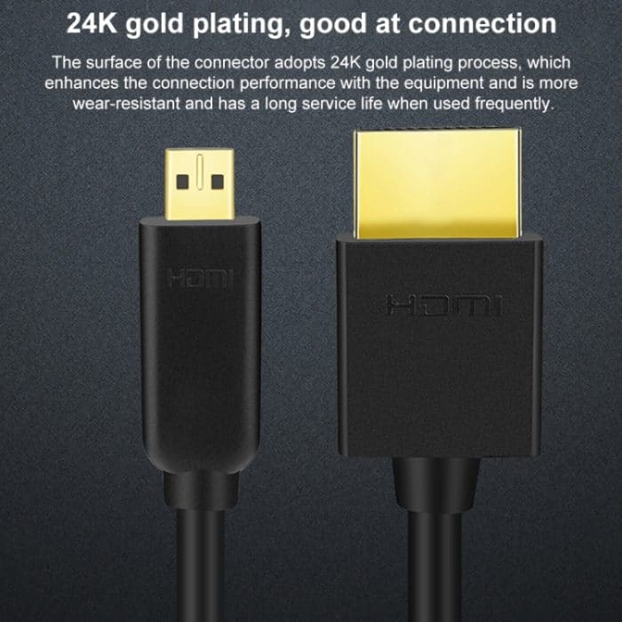 HDMI-zu-Micro-HDMI-4K-UHD-18-Gbit/s-Videoverbindungskabel, 0.3m, 0.5m, 1m – Bild 6